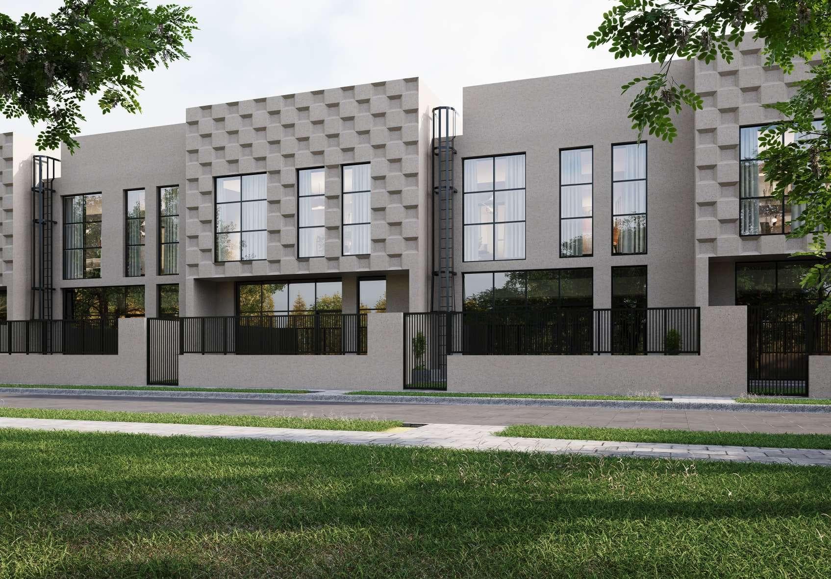Hayyan townhouse with premium textured front elevation and private garden